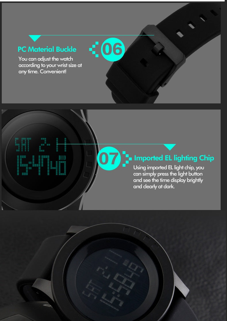 Skmei Digital Dial Rubber Strap Watch for Men - 1193