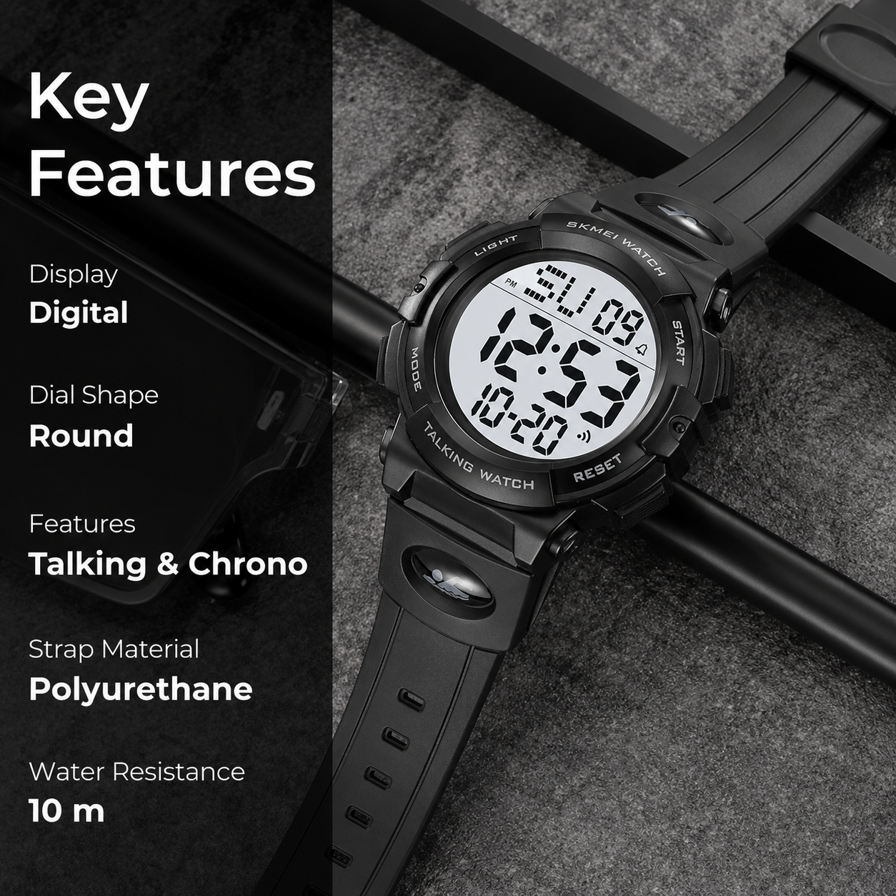 Outdoor Digital Sports Watch with Alarm Function for men