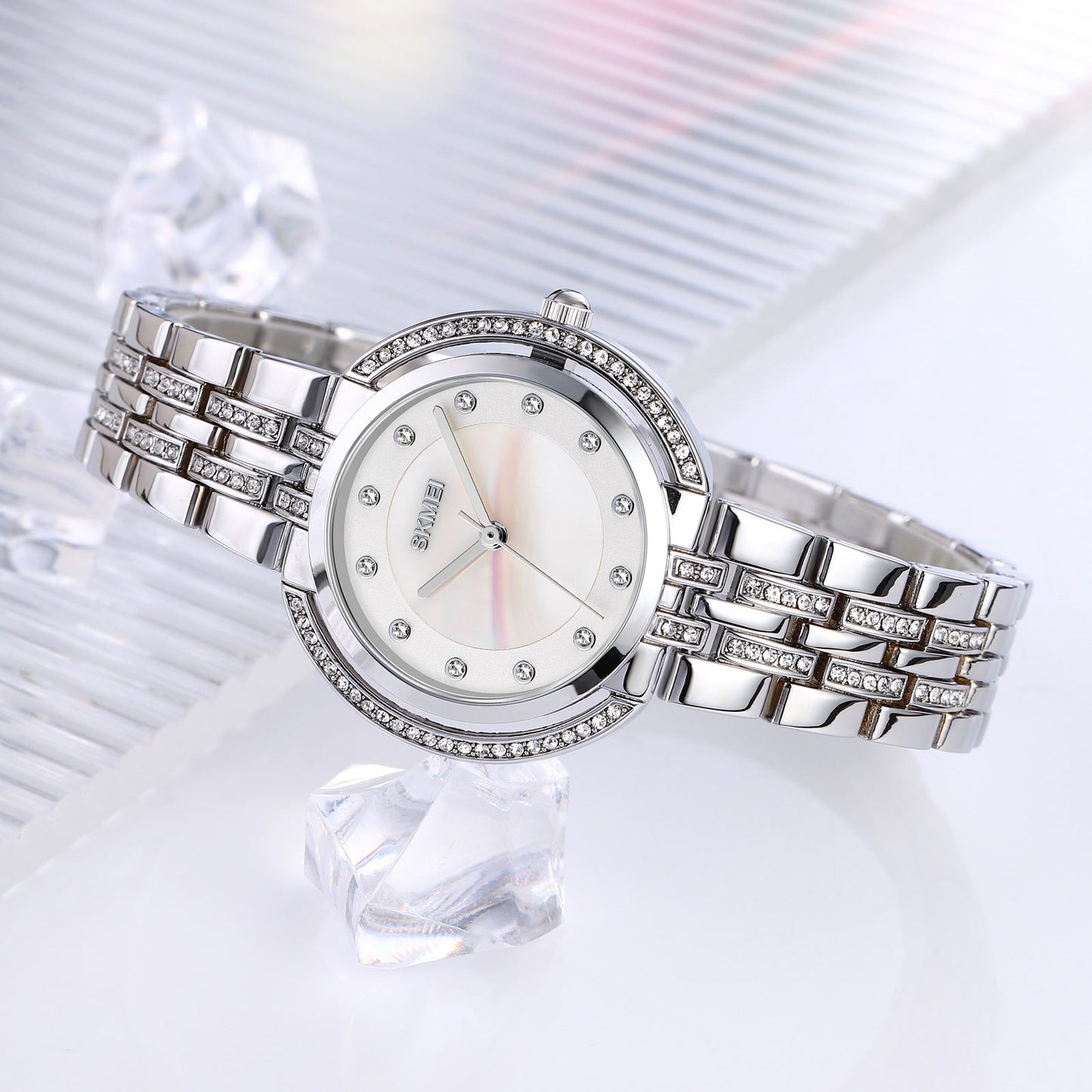 Skmei Quartz Analog Dial Stainless Steel Strap Watch for Women - 1979