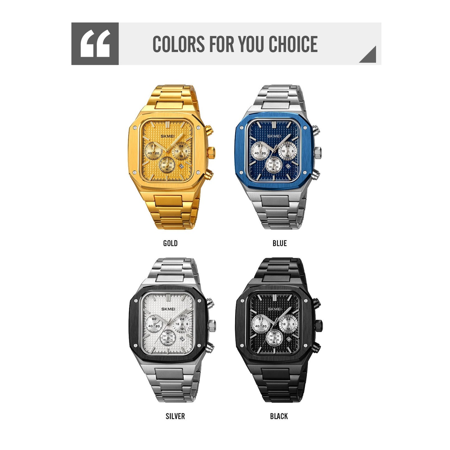 Skmei Quartz Analog Dial Stainless Steel Strap Watch for Men - 2201