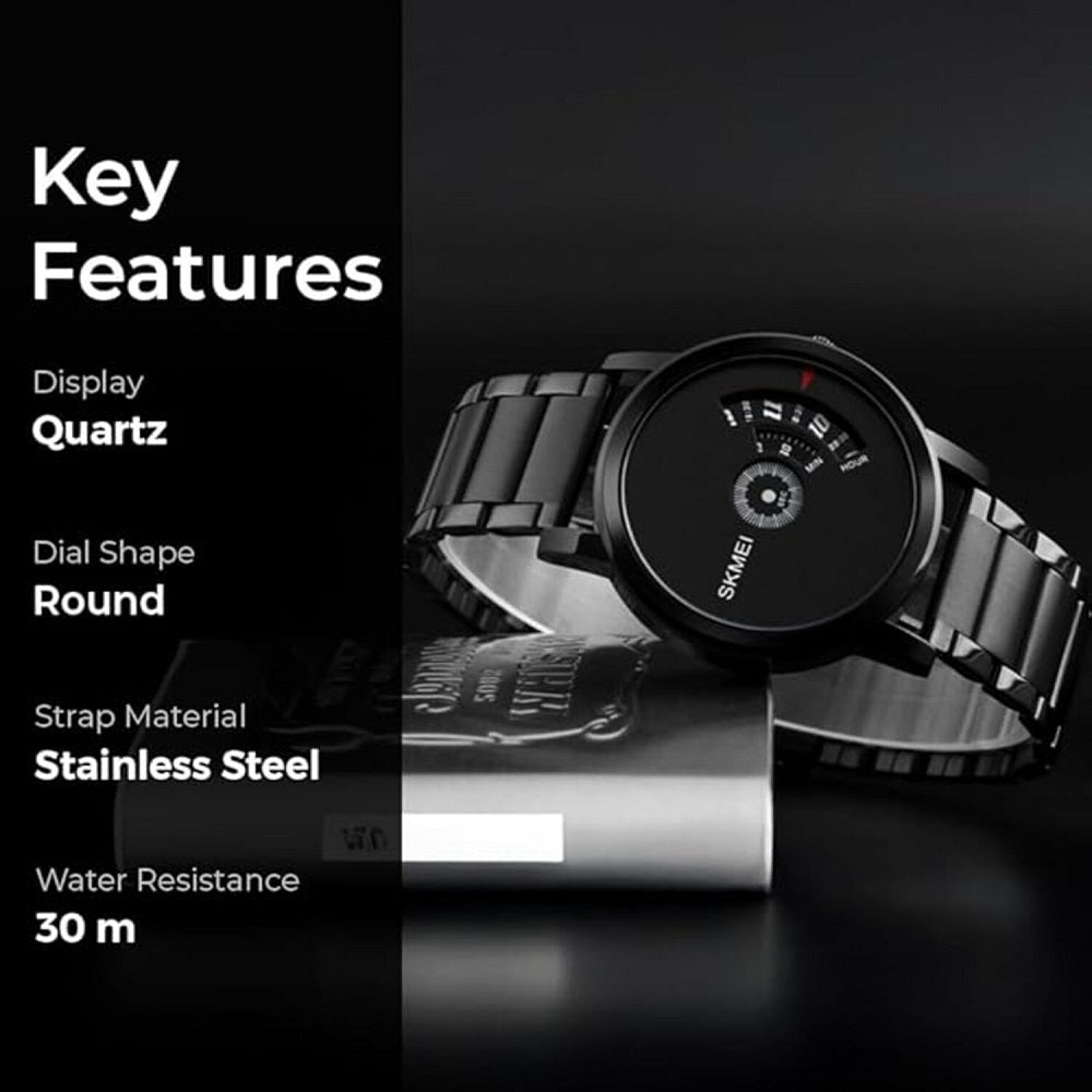 Minimalist Analog Wrist Watch with Mesh Strap and Modern Dial Design For Men