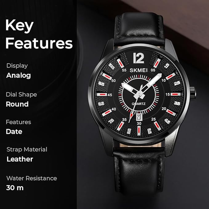 Premium Analog Watch for Men with Elegant Designer Dial and Classic Leather Strap