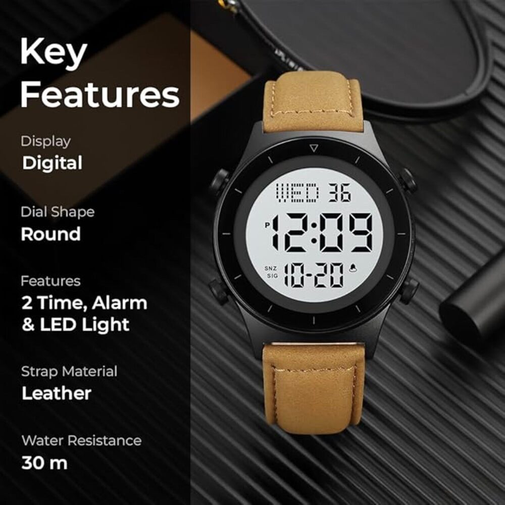 Rugged Digital Sports Watch for Men with Multi Function Display and Outdoor Style
