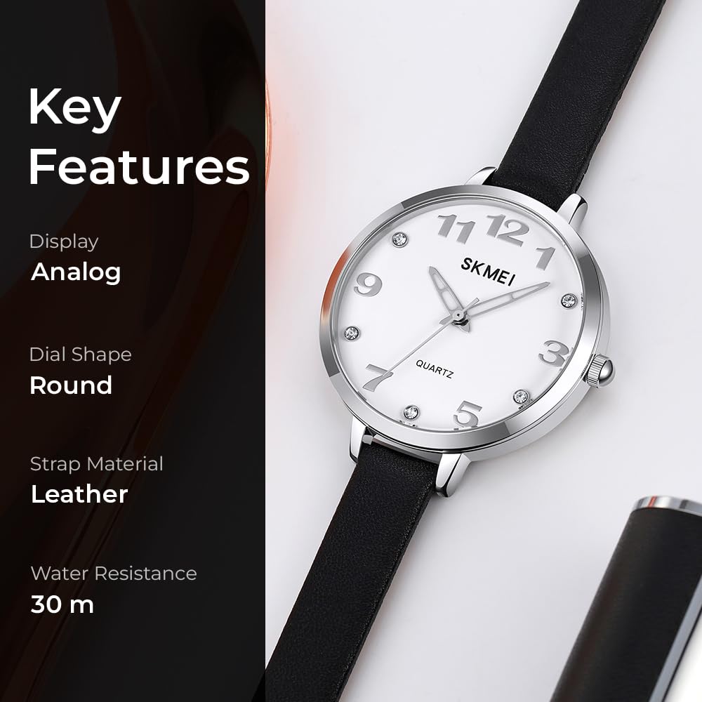 Elegant Analog Quartz Timepiece for women with Crystal Accents and Textured Strap