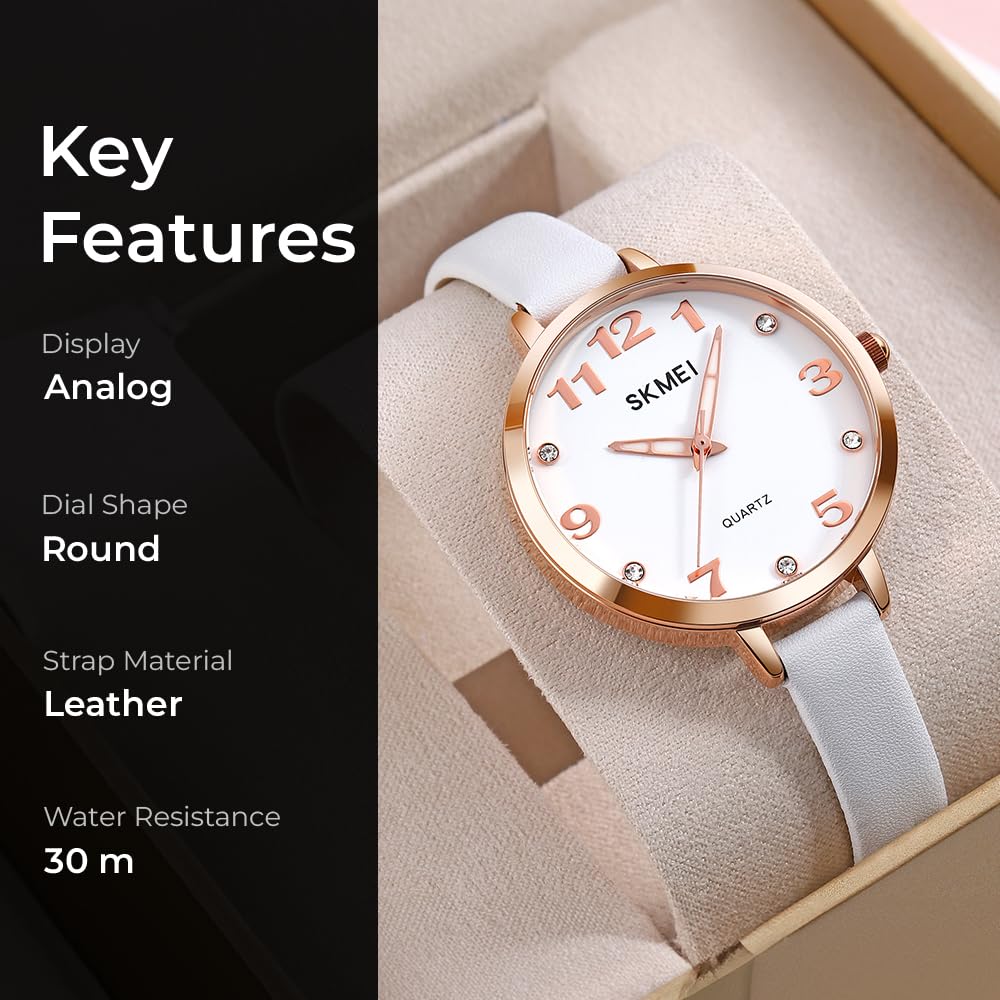Elegant Analog Quartz Timepiece for women with Crystal Accents and Textured Strap
