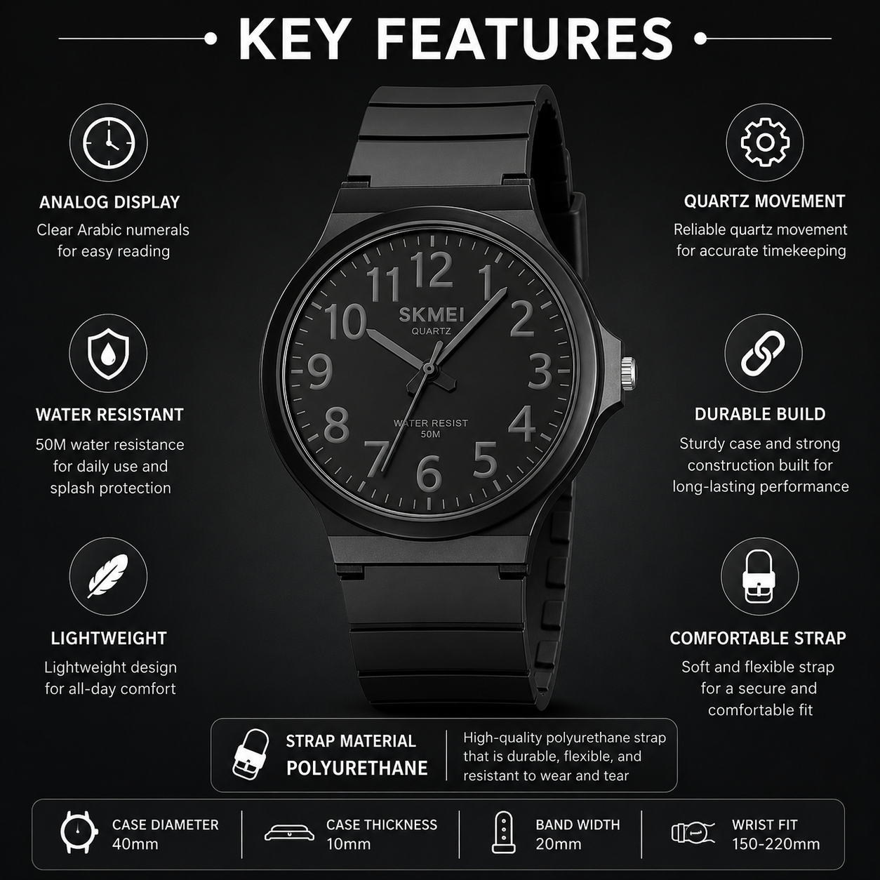 Classic Analog Wrist Watch for men