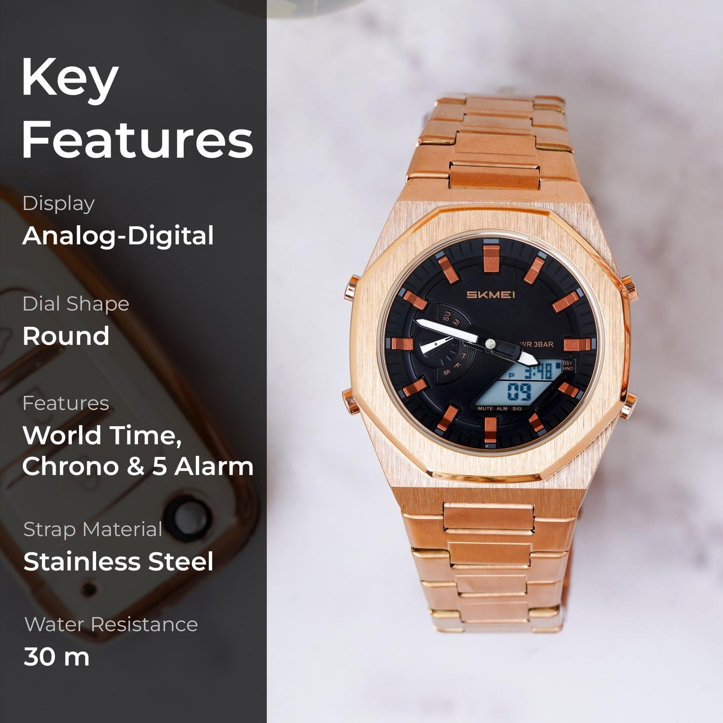 Men Watch Dual-Display Electronic Watch With Luminous 50m Waterproof Watch Fashion Multifunctional Sports Watch For Men