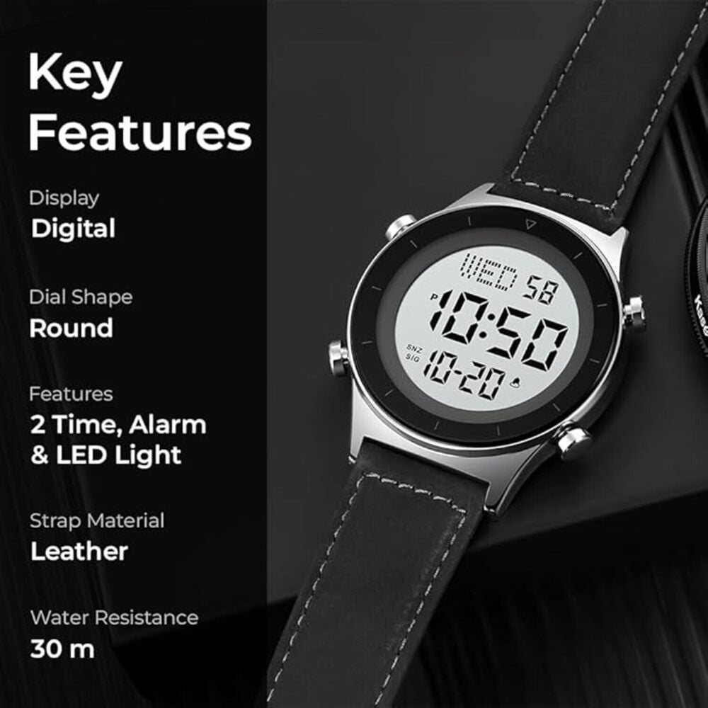 Rugged Digital Sports Watch for Men with Multi Function Display and Outdoor Style