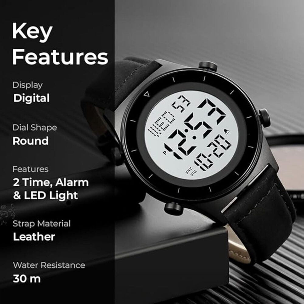 Rugged Digital Sports Watch for Men with Multi Function Display and Outdoor Style