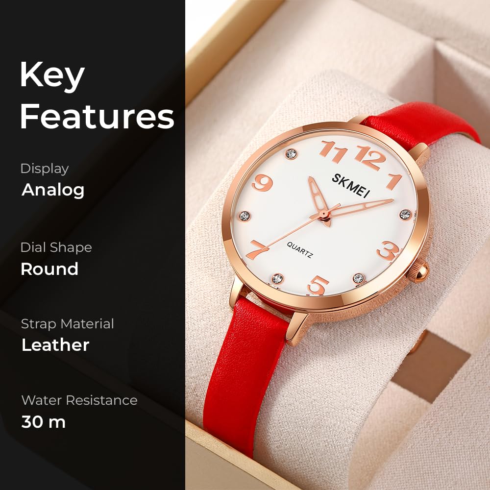 Elegant Analog Quartz Timepiece for women with Crystal Accents and Textured Strap