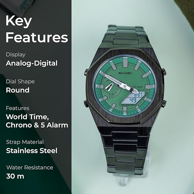 Men Watch Dual-Display Electronic Watch With Luminous 50m Waterproof Watch Fashion Multifunctional Sports Watch For Men