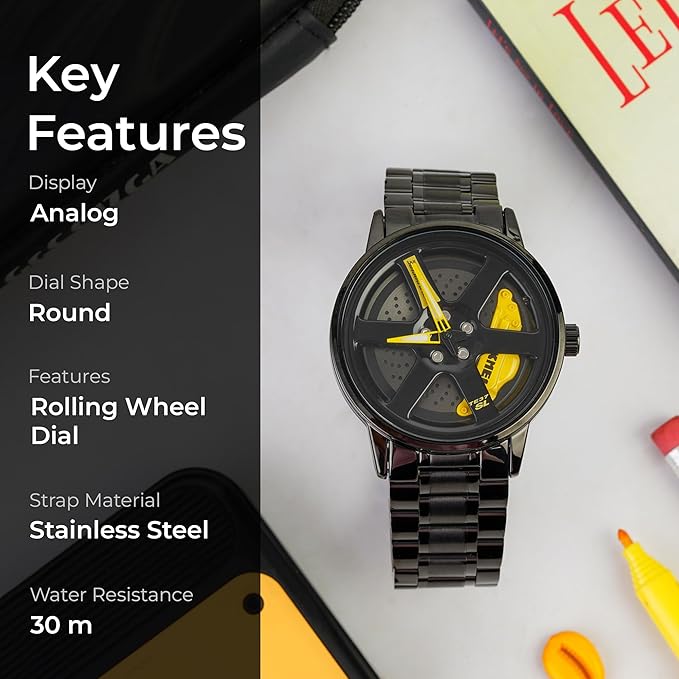 Men's Spinning Car Wheels Rolling Creative Fashion Watch