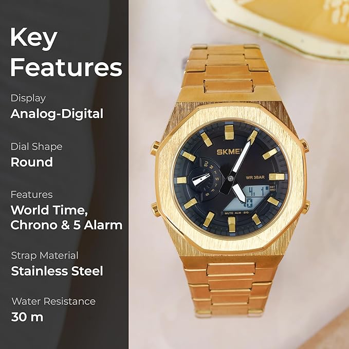 Men Watch Dual-Display Electronic Watch With Luminous 50m Waterproof Watch Fashion Multifunctional Sports Watch For Men