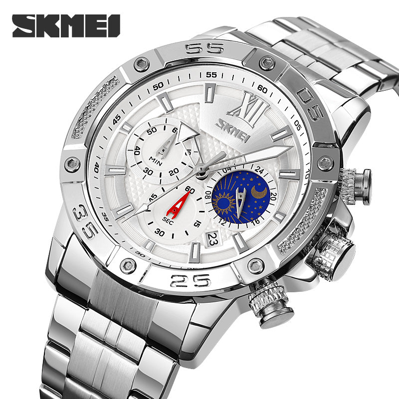 Skmei Quartz Analog Dial Stainless Steel Strap Watch for Men - 9235
