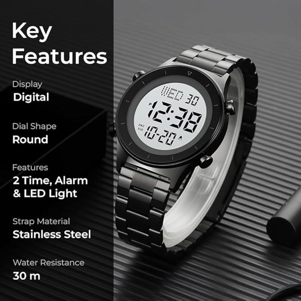 Rugged Digital Sports Watch for Men with Multi Function Display and Outdoor Style