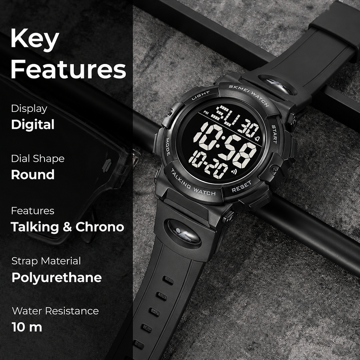 Outdoor Digital Sports Watch with Alarm Function for men