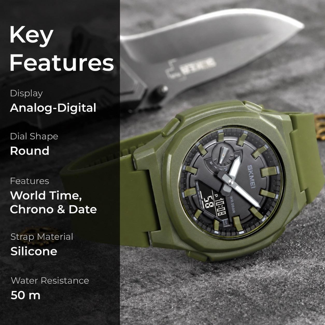 Luxury Analog Digital Sports Wrist Watch for Men
