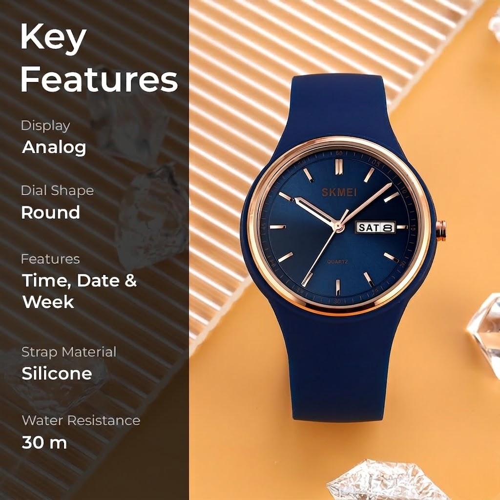Premium Minimalist Quartz Timepiece for Women with Integrated Strap and Calendar Window