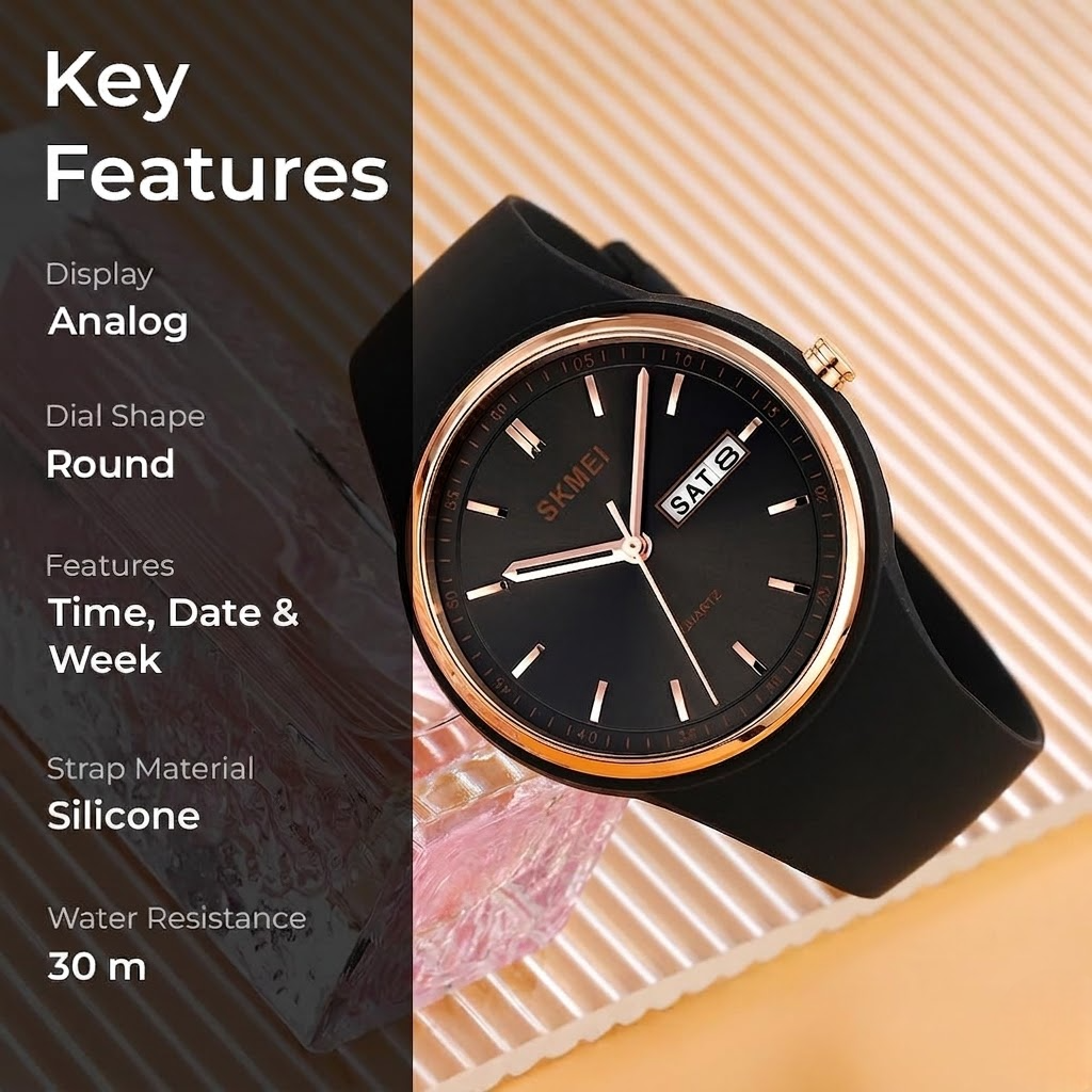 Premium Minimalist Quartz Timepiece for Women with Integrated Strap and Calendar Window