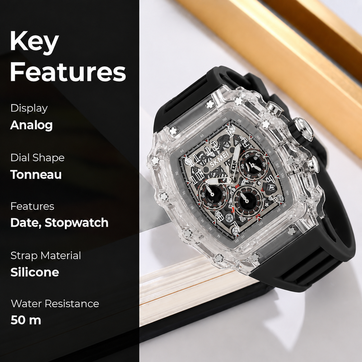Luxury Skeleton Dial Wrist Watch for men