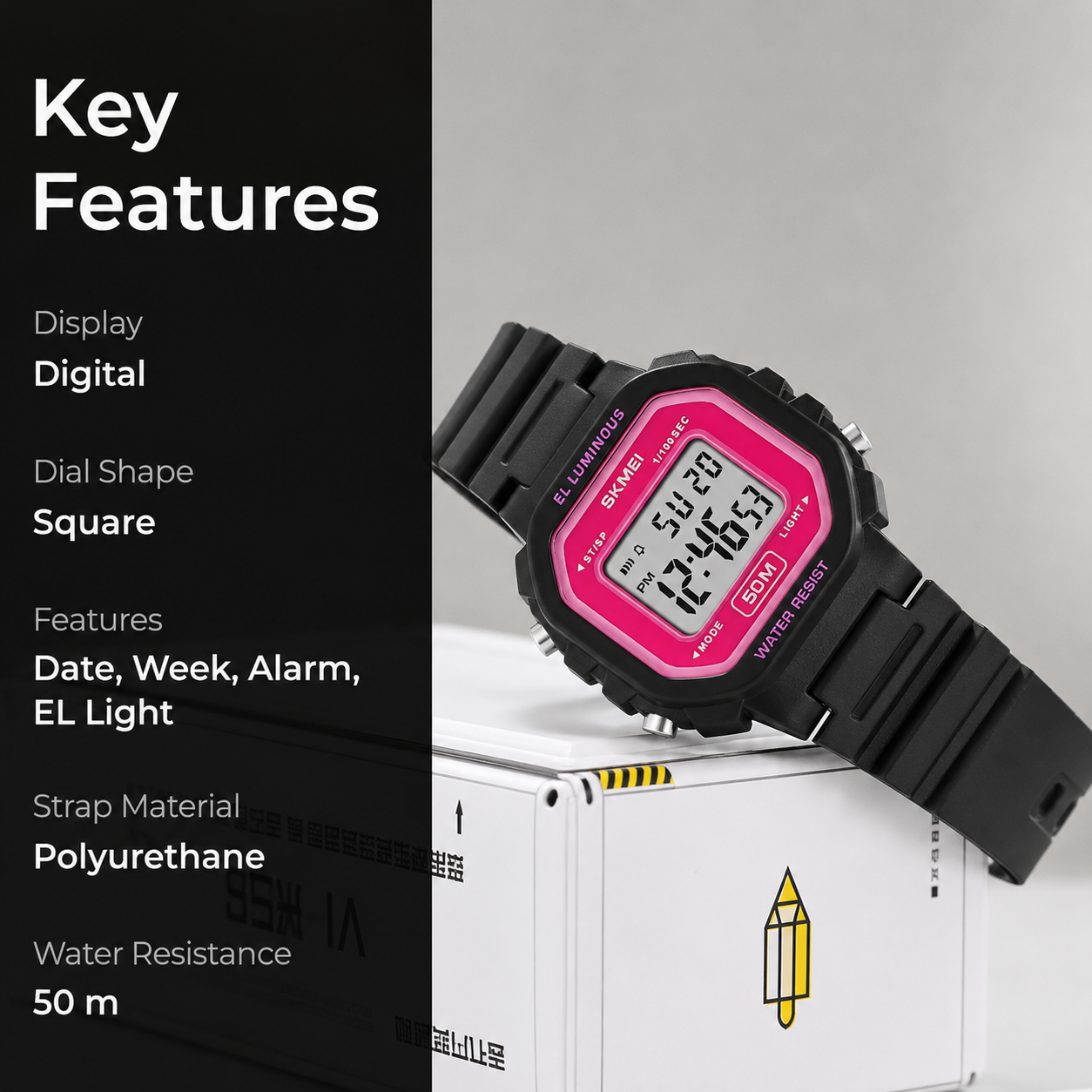 Classic Digital Watch for Men and Boys with Retro Style Display and Comfortable Strap