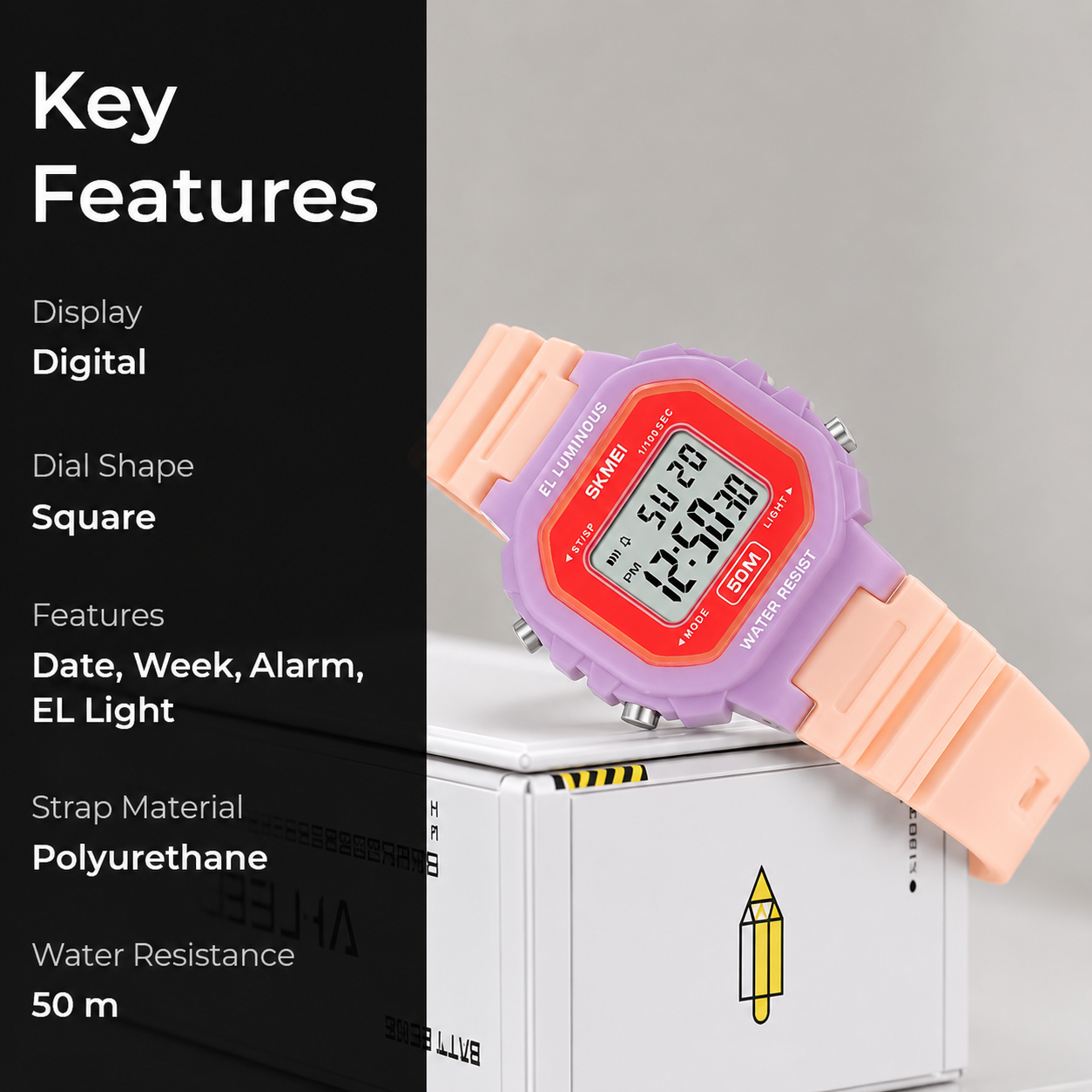 Classic Digital Watch for Men and Boys with Retro Style Display and Comfortable Strap