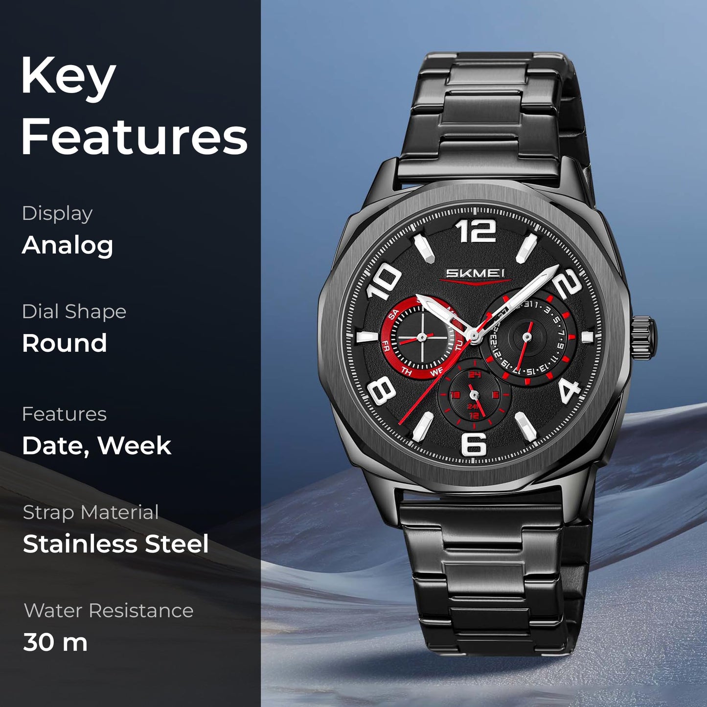 Premium Analog Wrist Watch with Multifunction Dial for men
