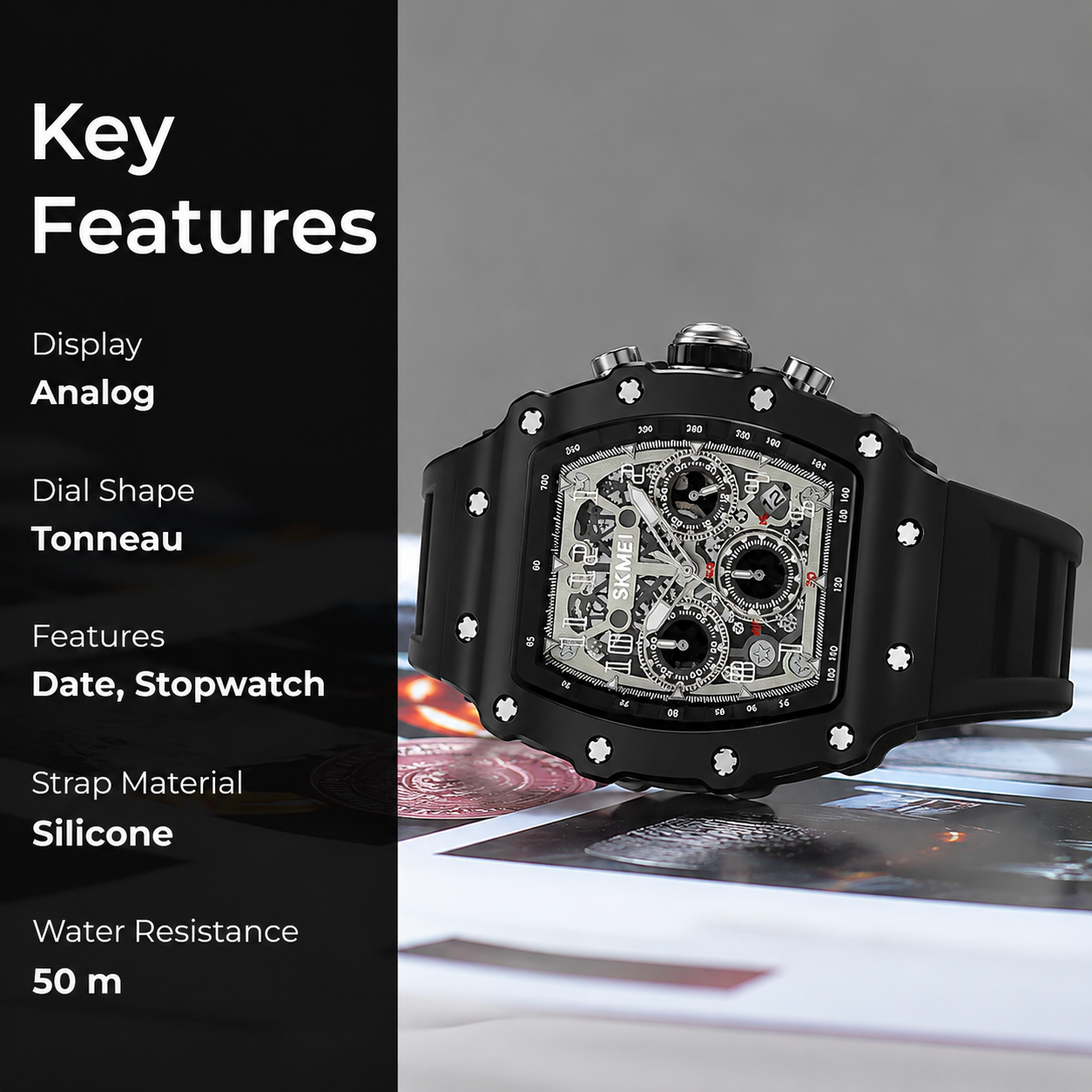 Luxury Skeleton Dial Wrist Watch for men