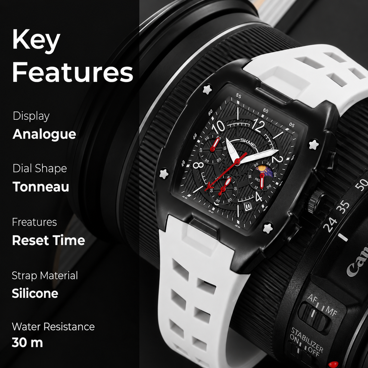 Square Dial Analog Wrist Watch for men