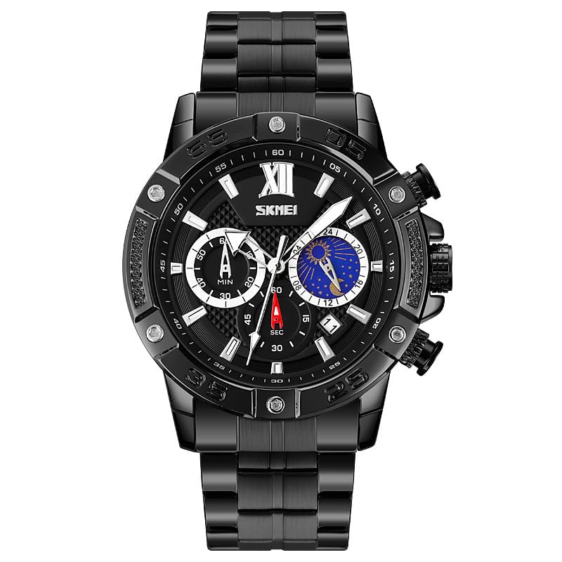 Premium Analog Chronograph Wrist Watch with Metal Strap For Men