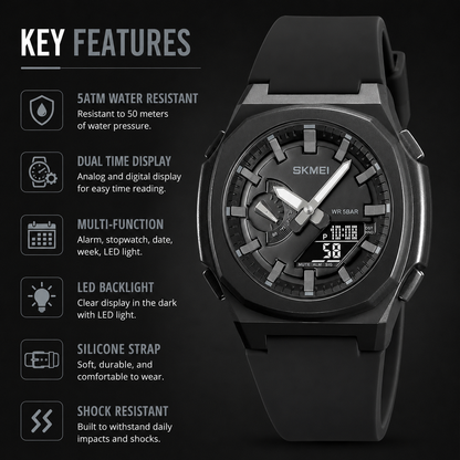 Luxury Analog Digital Sports Wrist Watch for Men