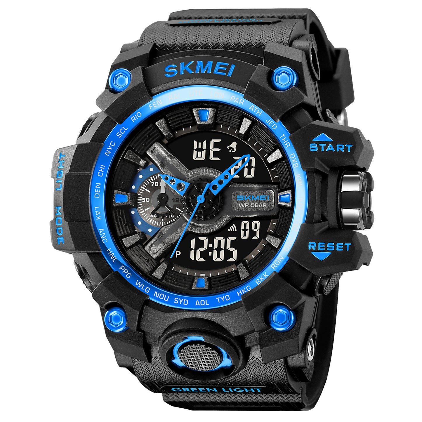 Skmei Digital-Analog Black Dial ABS-TPU Case TPU Strap Watch for Men - 2396
