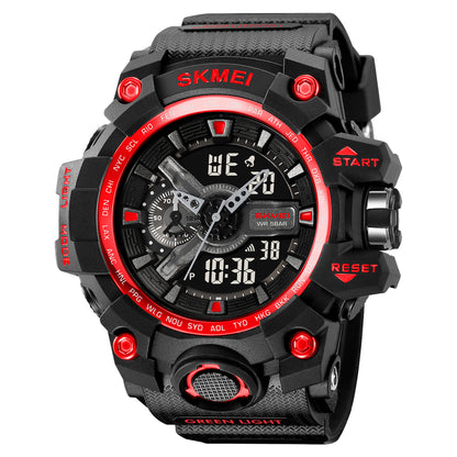 Skmei Digital-Analog Black Dial ABS-TPU Case TPU Strap Watch for Men - 2396