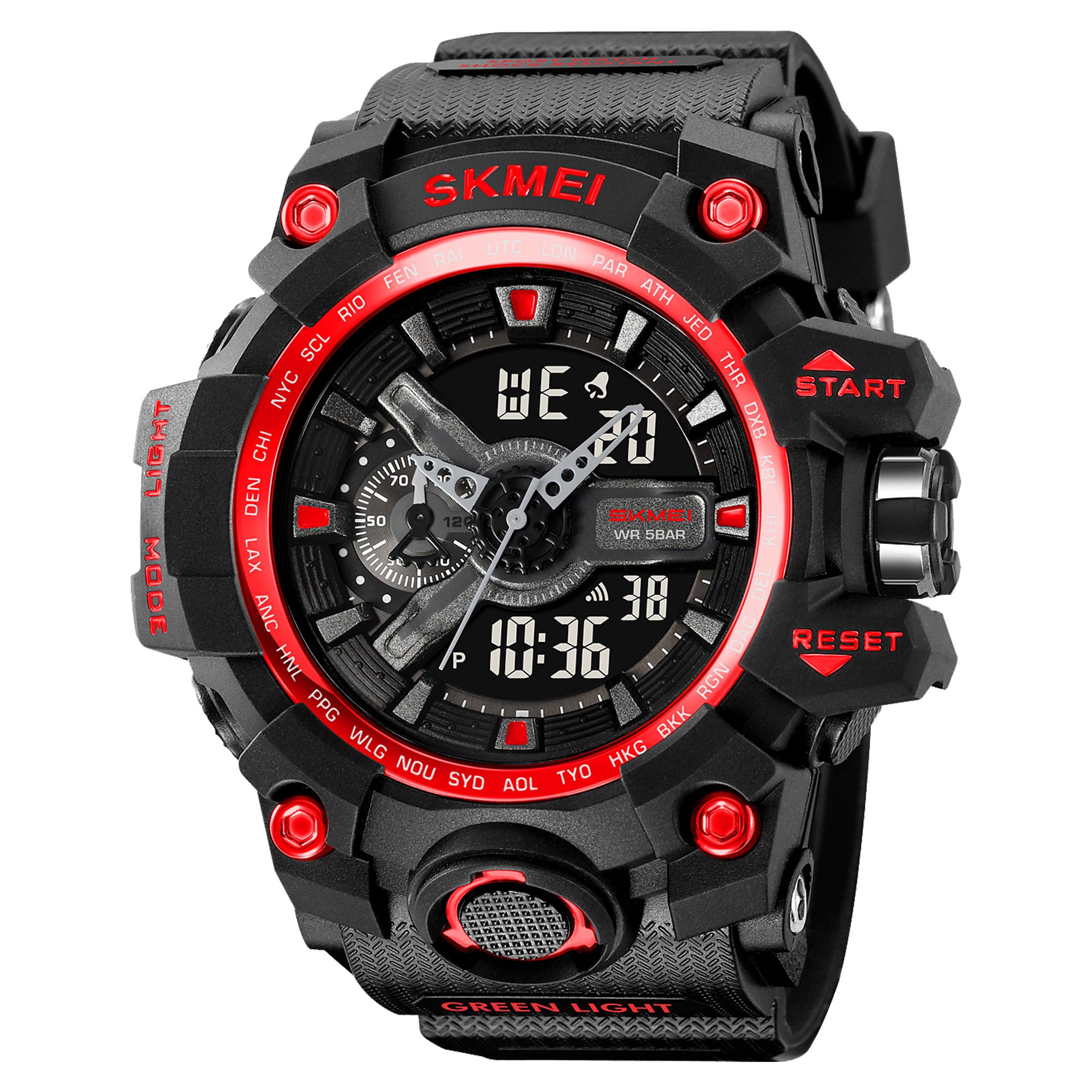 Skmei Digital-Analog Black Dial ABS-TPU Case TPU Strap Watch for Men - 2396