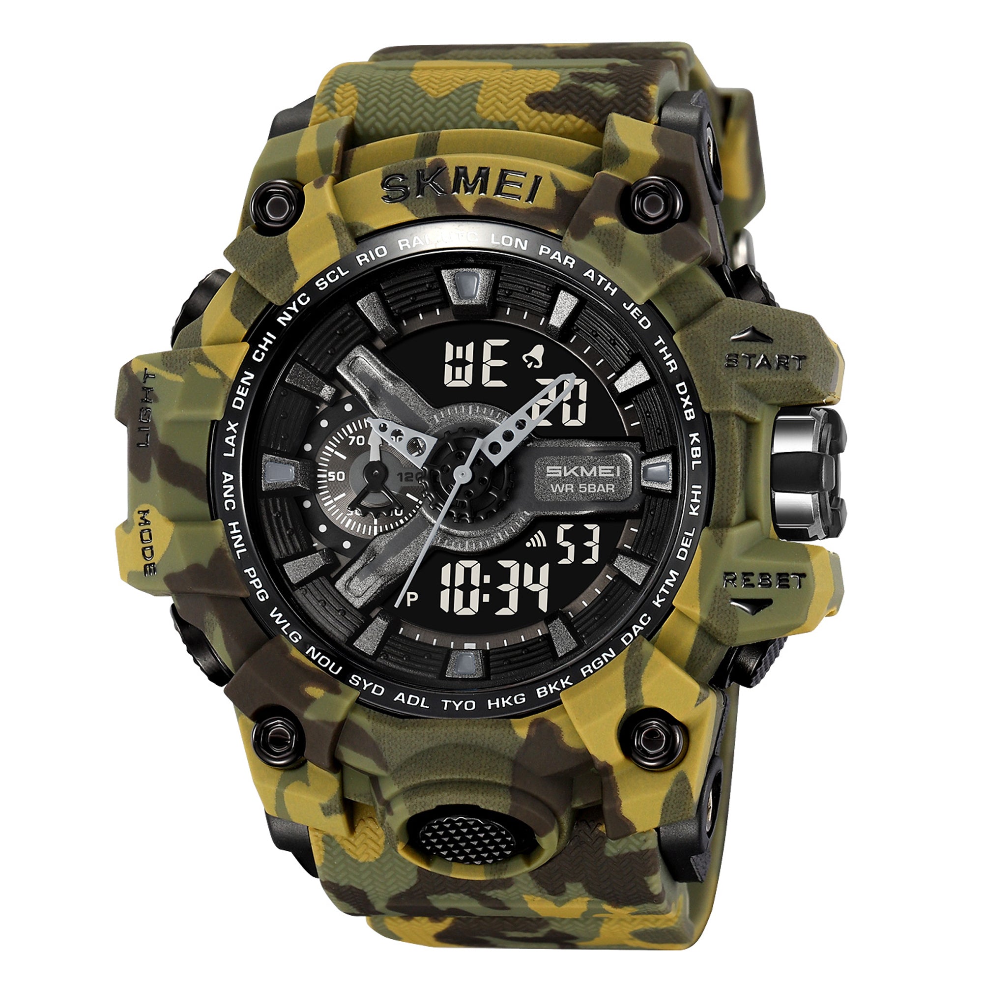 Skmei Digital-Analog Black Dial ABS-TPU Case TPU Strap Watch for Men - 2396