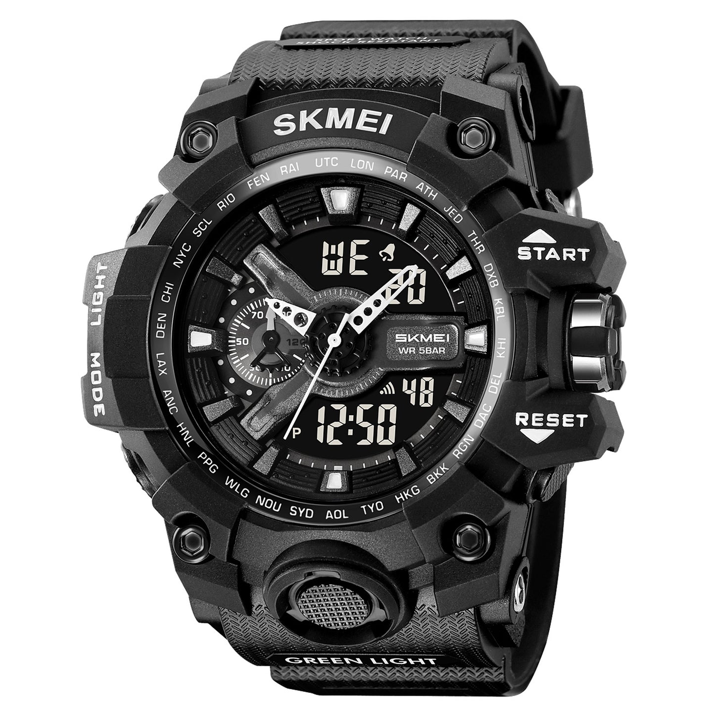 Skmei Digital-Analog Black Dial ABS-TPU Case TPU Strap Watch for Men - 2396