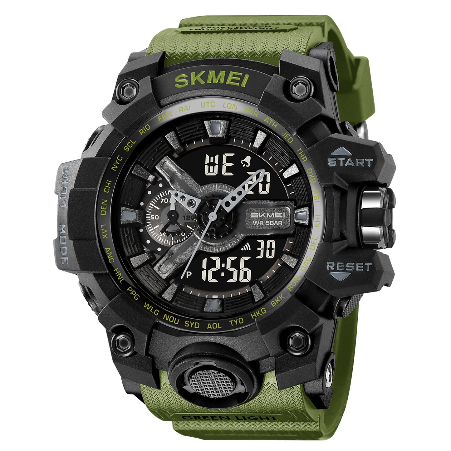 Skmei Digital-Analog Black Dial ABS-TPU Case TPU Strap Watch for Men - 2396