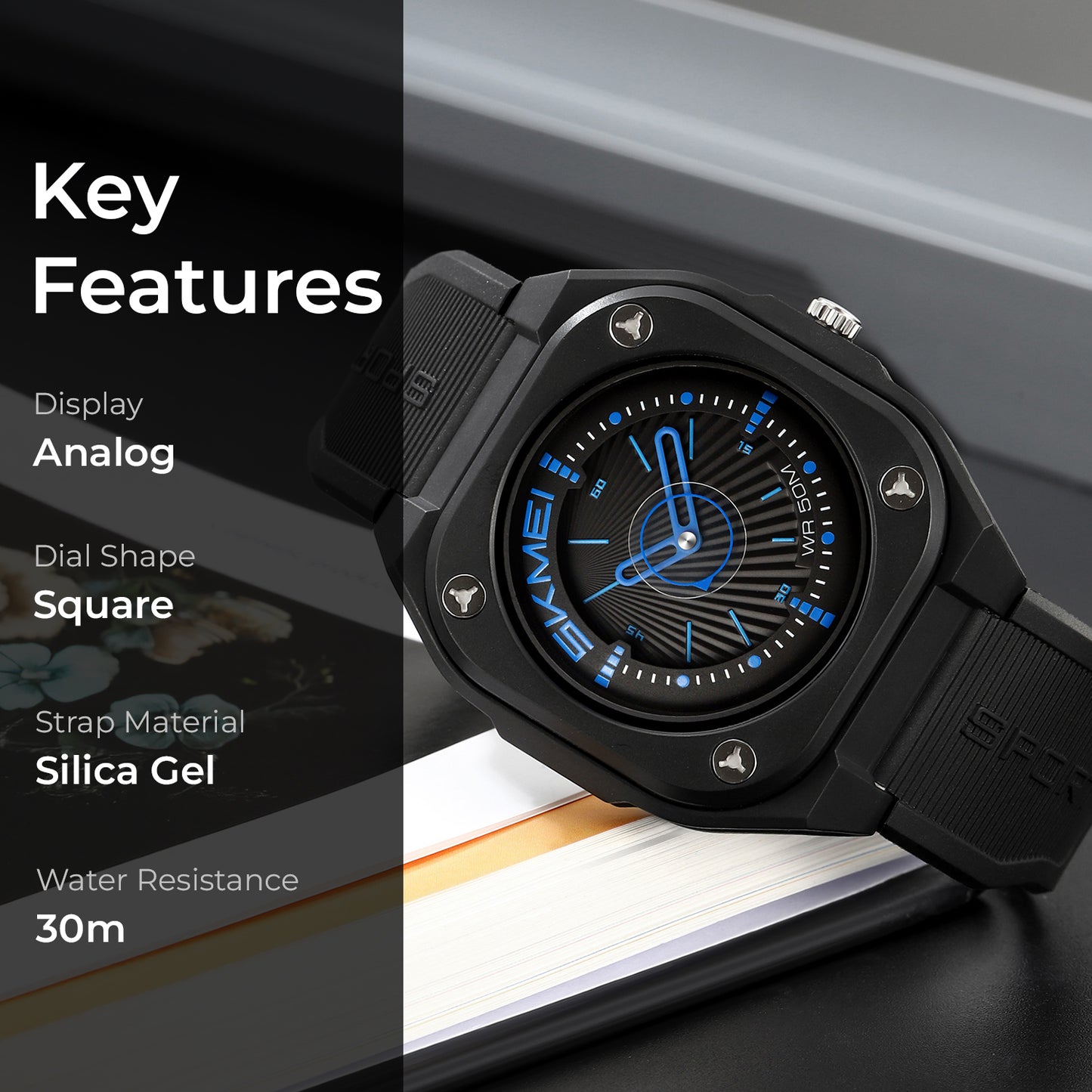 Skmei Quartz Analog Dial Silica Gel Strap Watch for Men - 2329