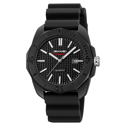 Skmei Quartz Analog Black Dial Silicone Strap Watch for Men - 2393