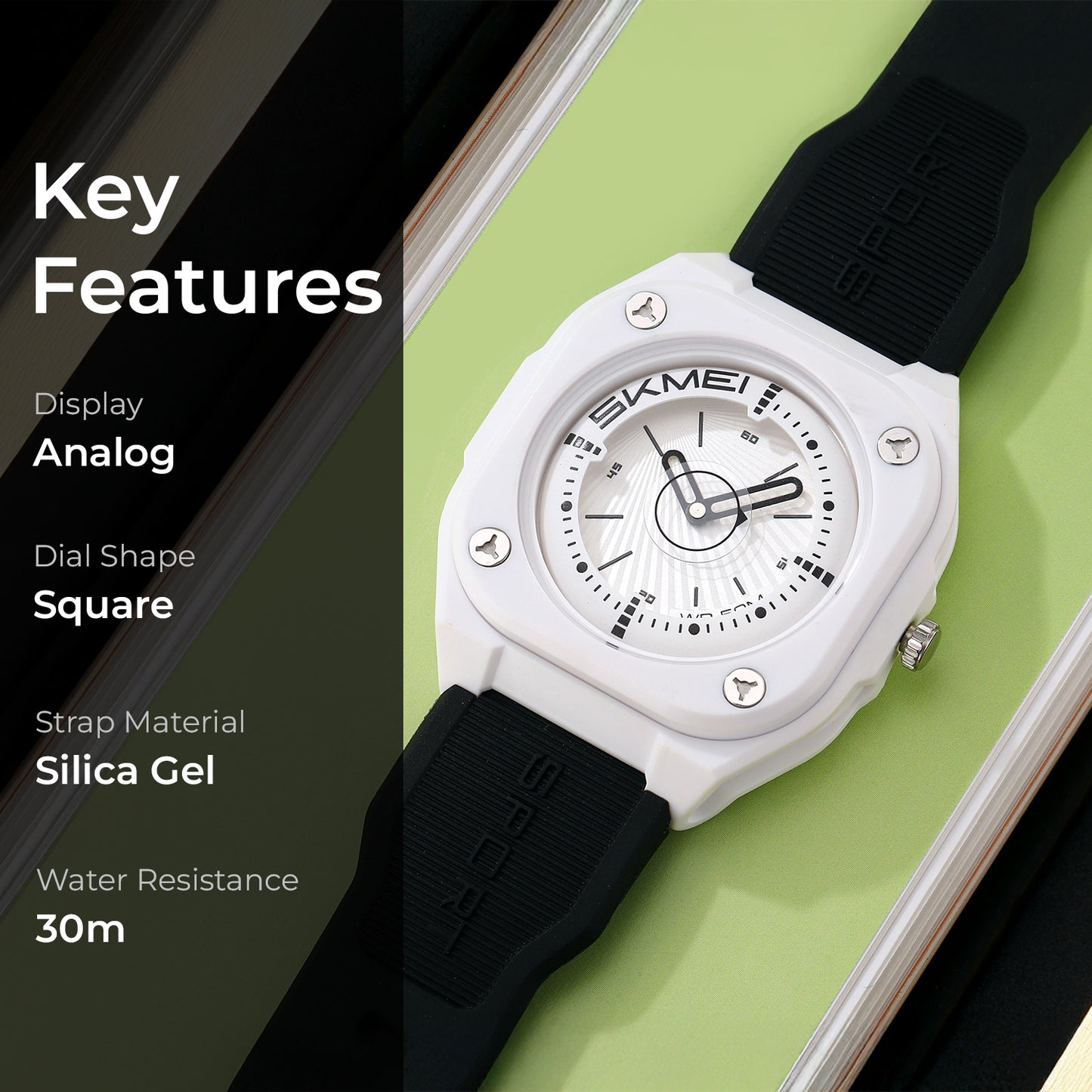 Skmei Quartz Analog Dial Silica Gel Strap Watch for Men - 2329