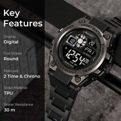 Skmei Digital Dial TPU Strap Watch for Men - 2318