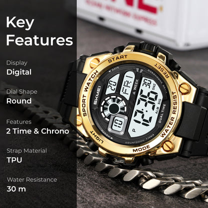Skmei Digital Dial TPU Strap Watch for Men - 2318