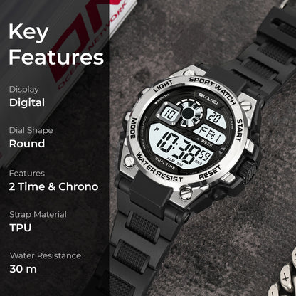 Skmei Digital Dial TPU Strap Watch for Men - 2318