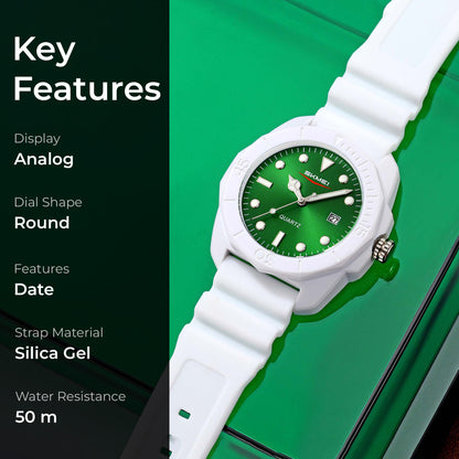 Skmei Quartz Analog Black Dial Silicone Strap Watch for Men - 2393