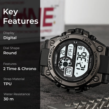 Skmei Digital Dial TPU Strap Watch for Men - 2318