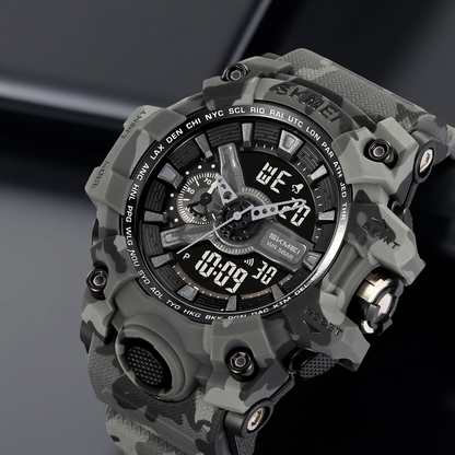 Skmei Digital-Analog Black Dial ABS-TPU Case TPU Strap Watch for Men - 2396