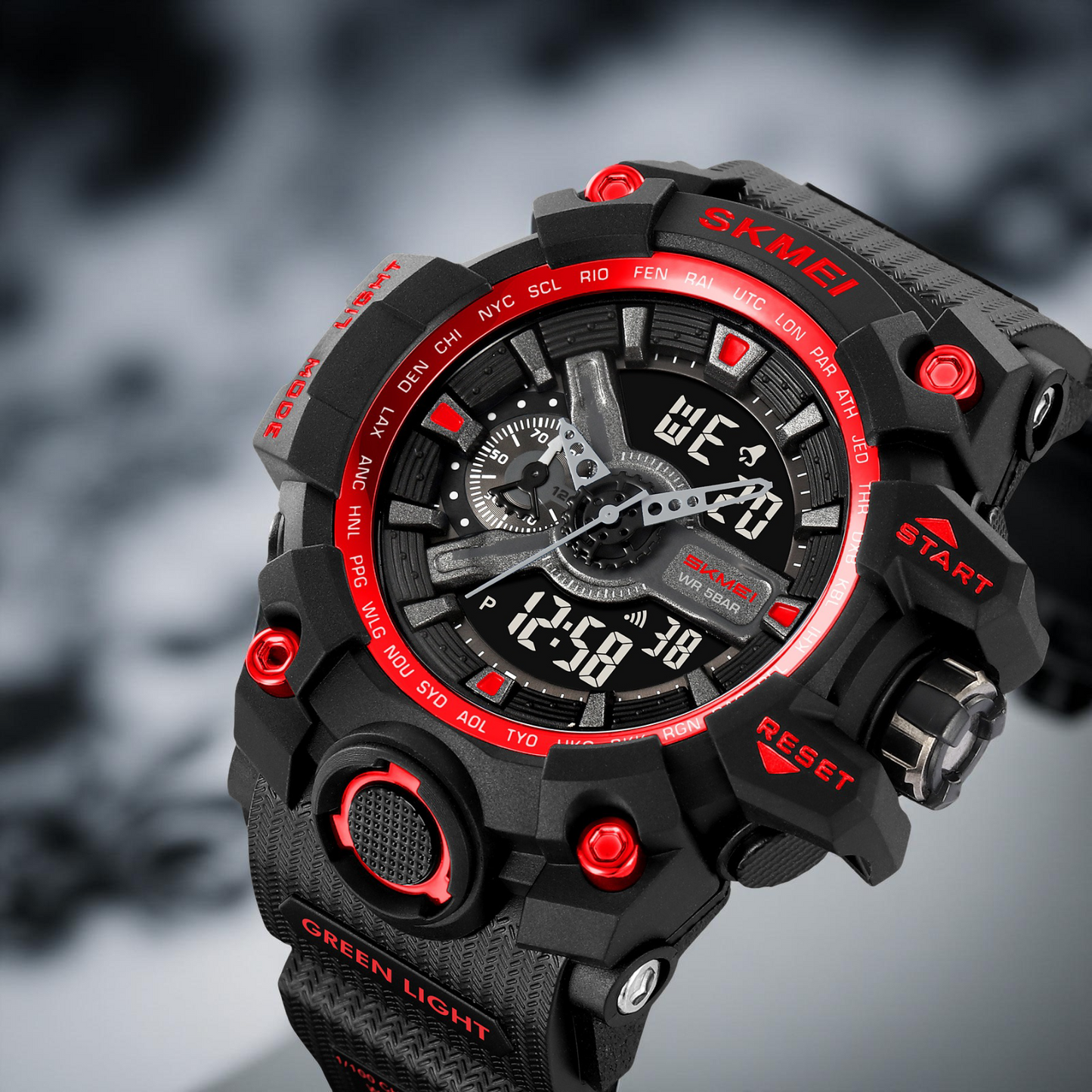 Skmei Digital-Analog Black Dial ABS-TPU Case TPU Strap Watch for Men - 2396