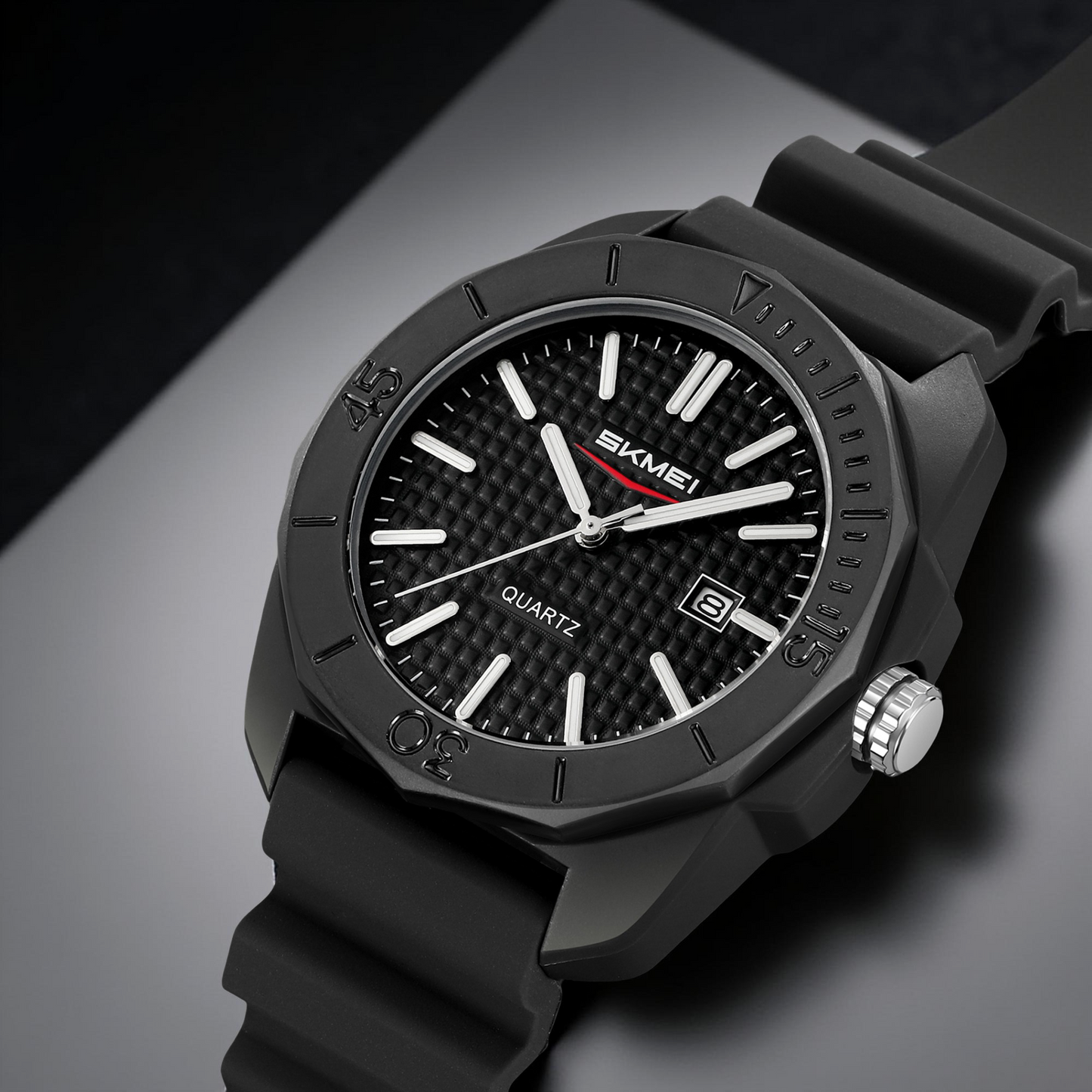 Skmei Quartz Analog Black Dial Silicone Strap Watch for Men - 2393