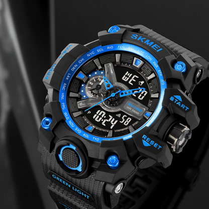 Skmei Digital-Analog Black Dial ABS-TPU Case TPU Strap Watch for Men - 2396