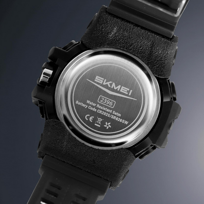 Skmei Digital-Analog Black Dial ABS-TPU Case TPU Strap Watch for Men - 2396